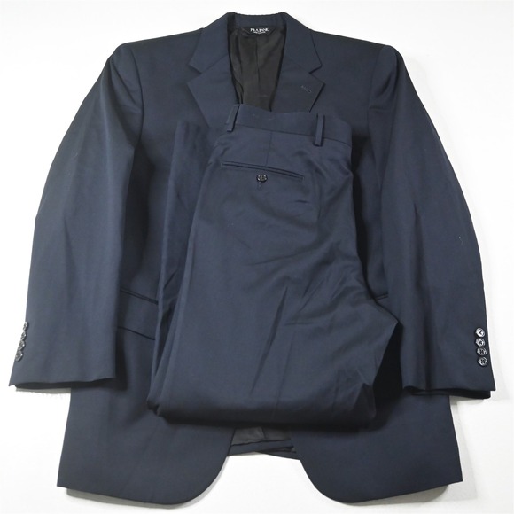 Jos A Bank 42R 34x30 Navy Blue 100% Wool Mens Jacket Pants Suit